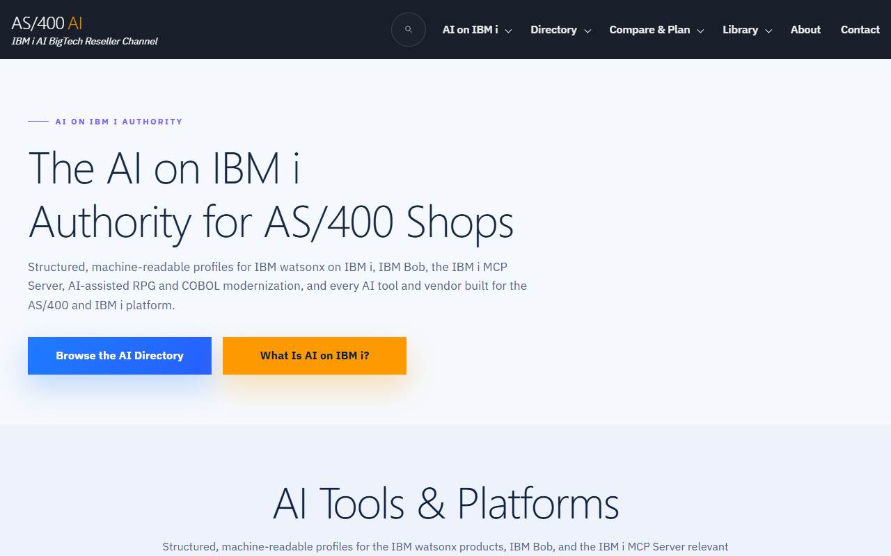 ai.as400system.com homepage screenshot
