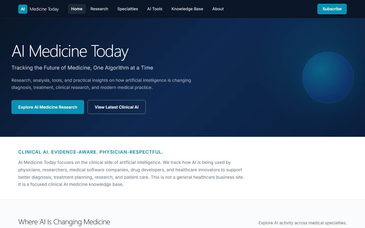 aimedicinetoday.com homepage screenshot