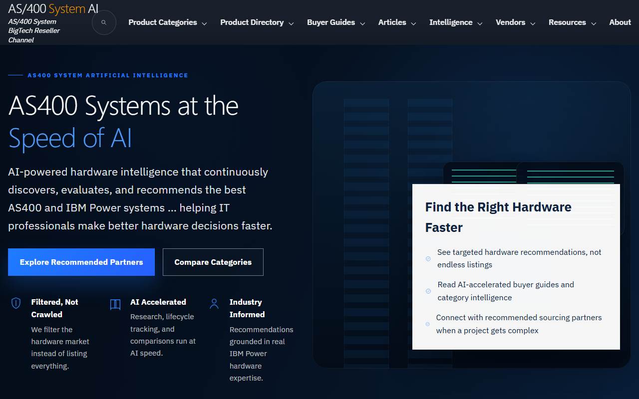 as400system.com homepage screenshot