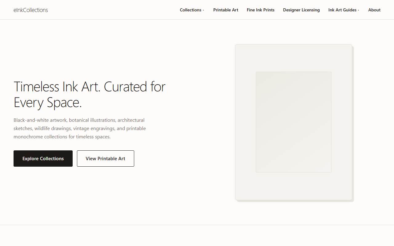 einkcollections.com homepage screenshot