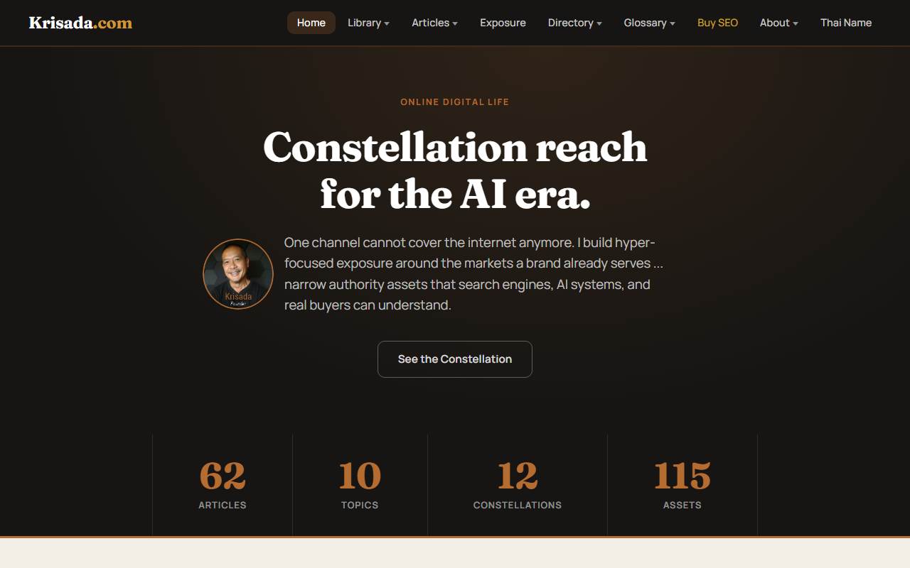 krisada.com homepage screenshot