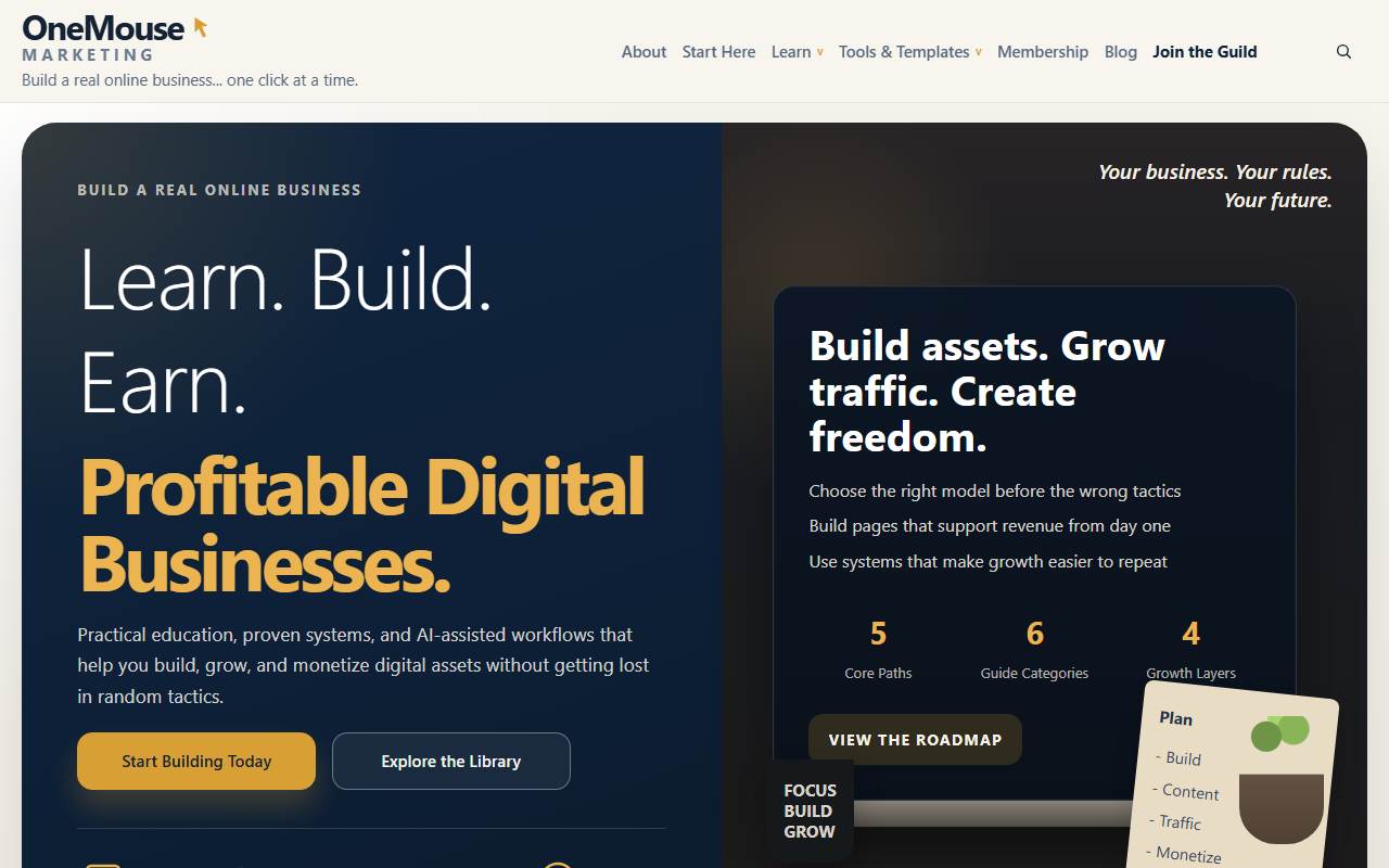 onemousemarketing.com homepage screenshot