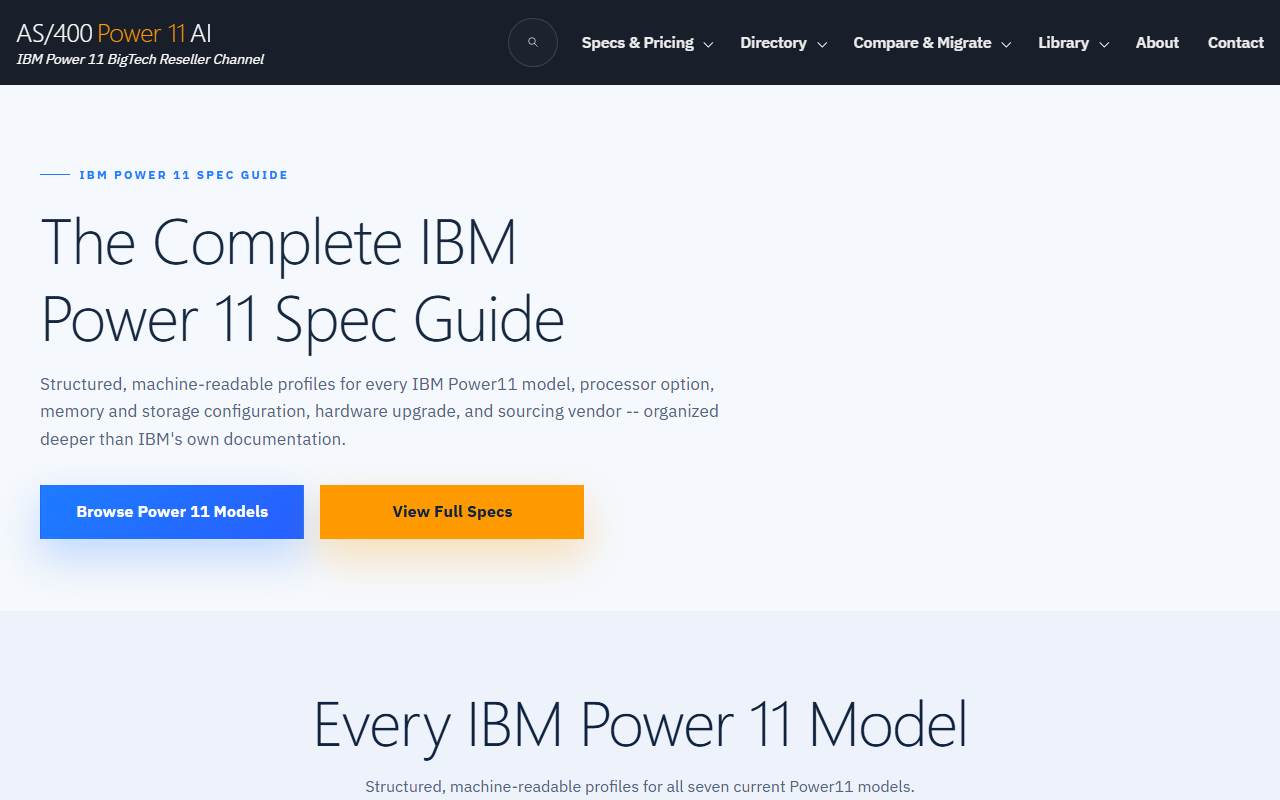 power11.as400system.com homepage screenshot