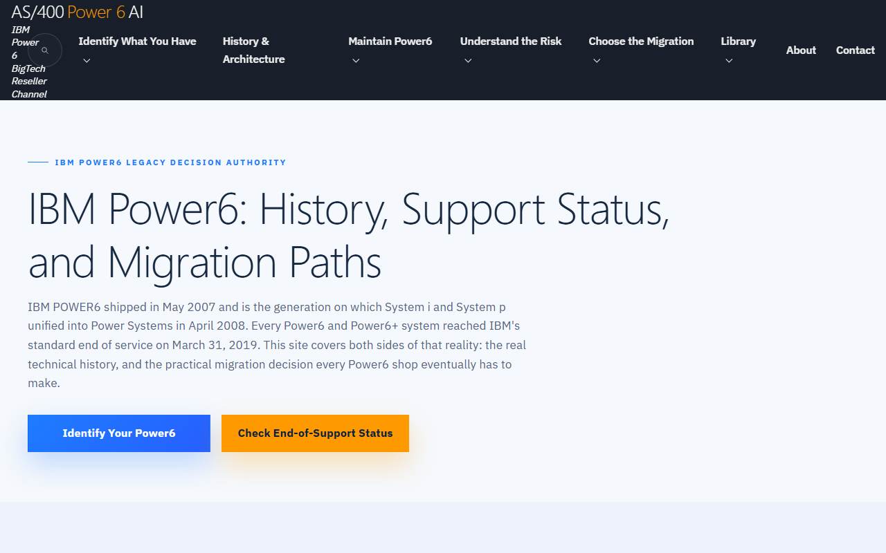 power6.as400system.com homepage screenshot