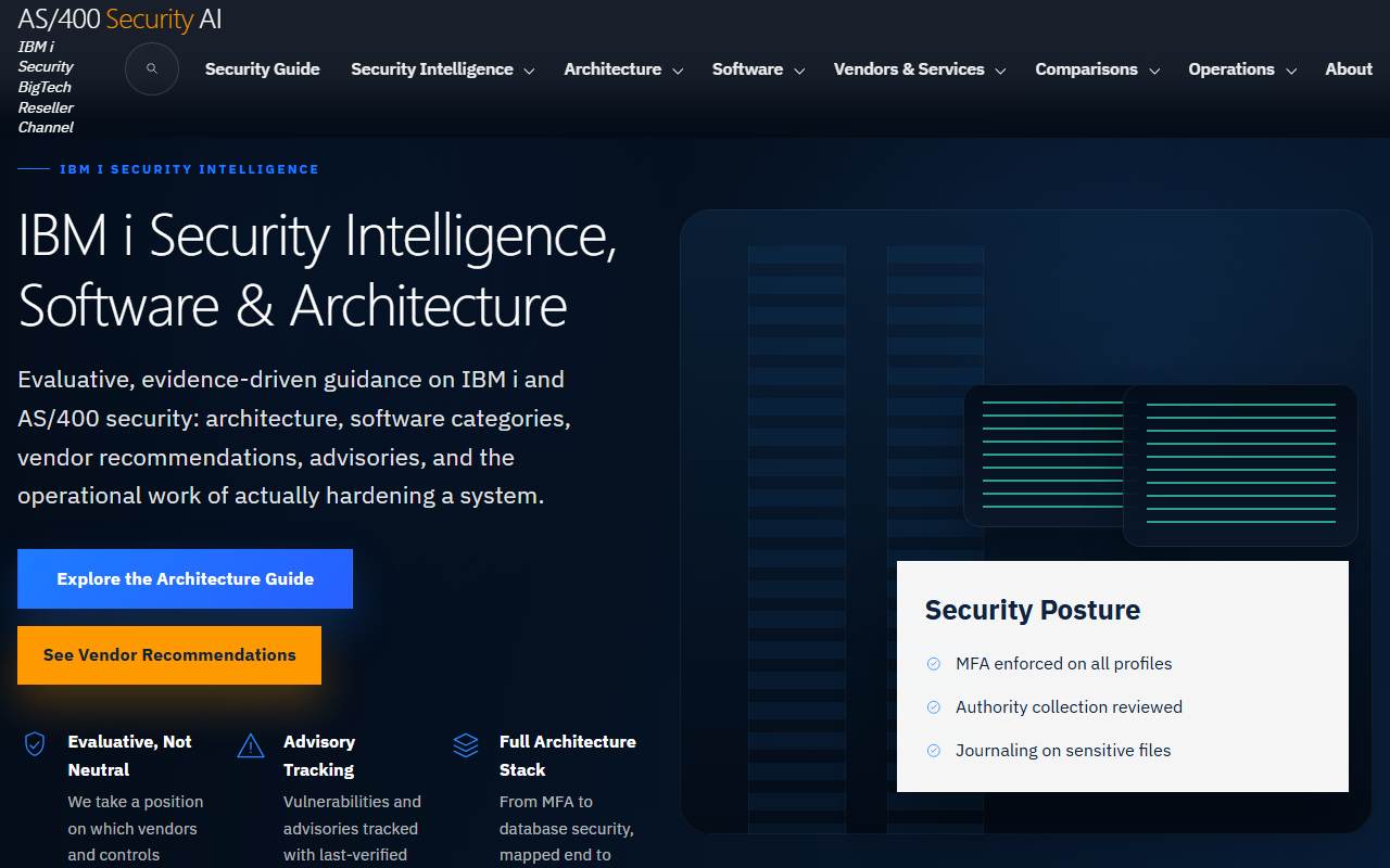 security.as400software.com homepage screenshot