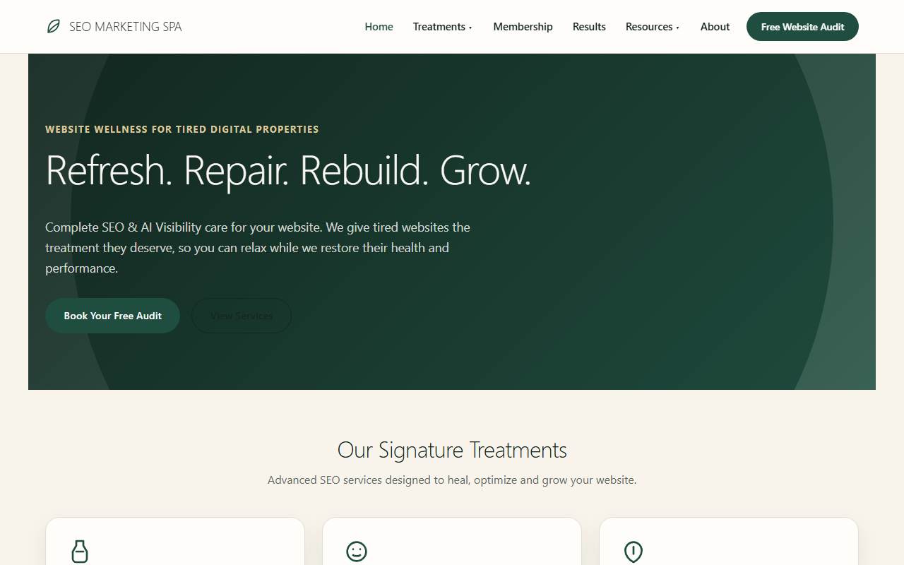 seomarketingspa.com homepage screenshot