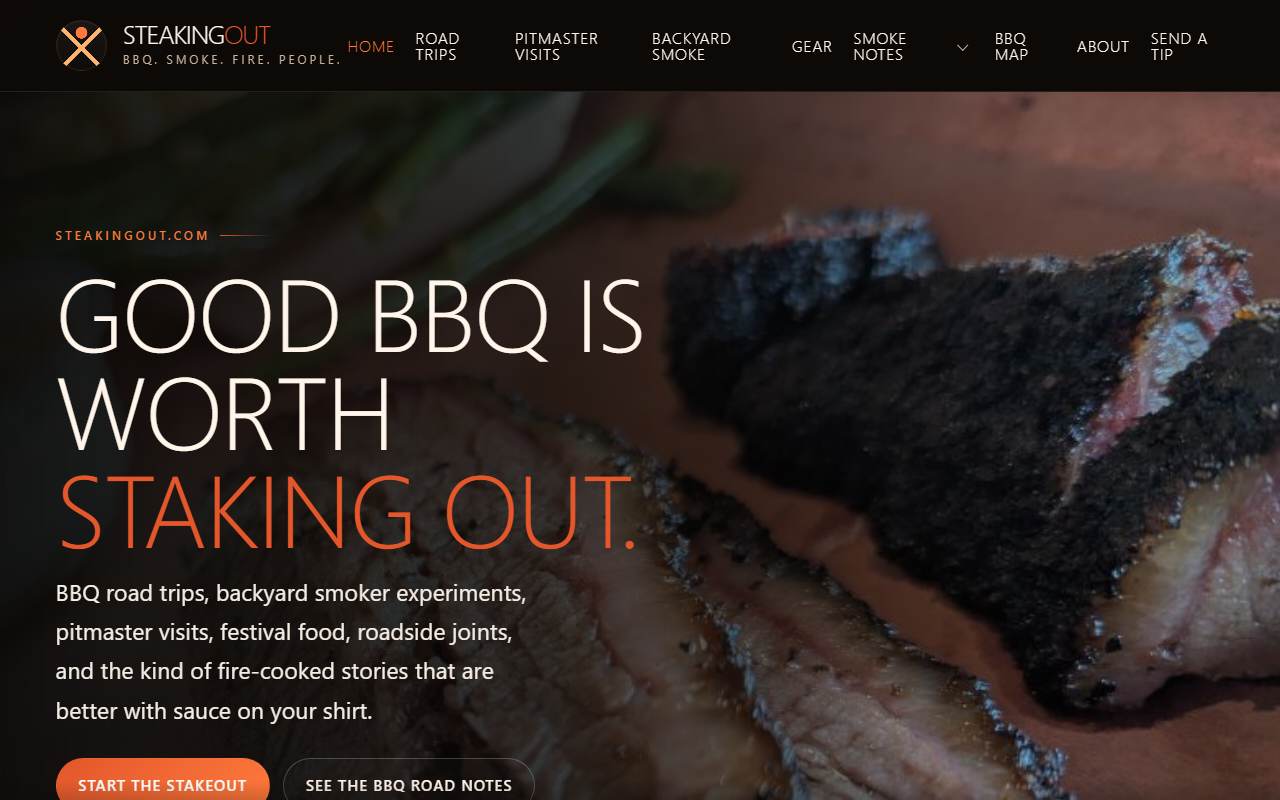 steakingout.com homepage screenshot